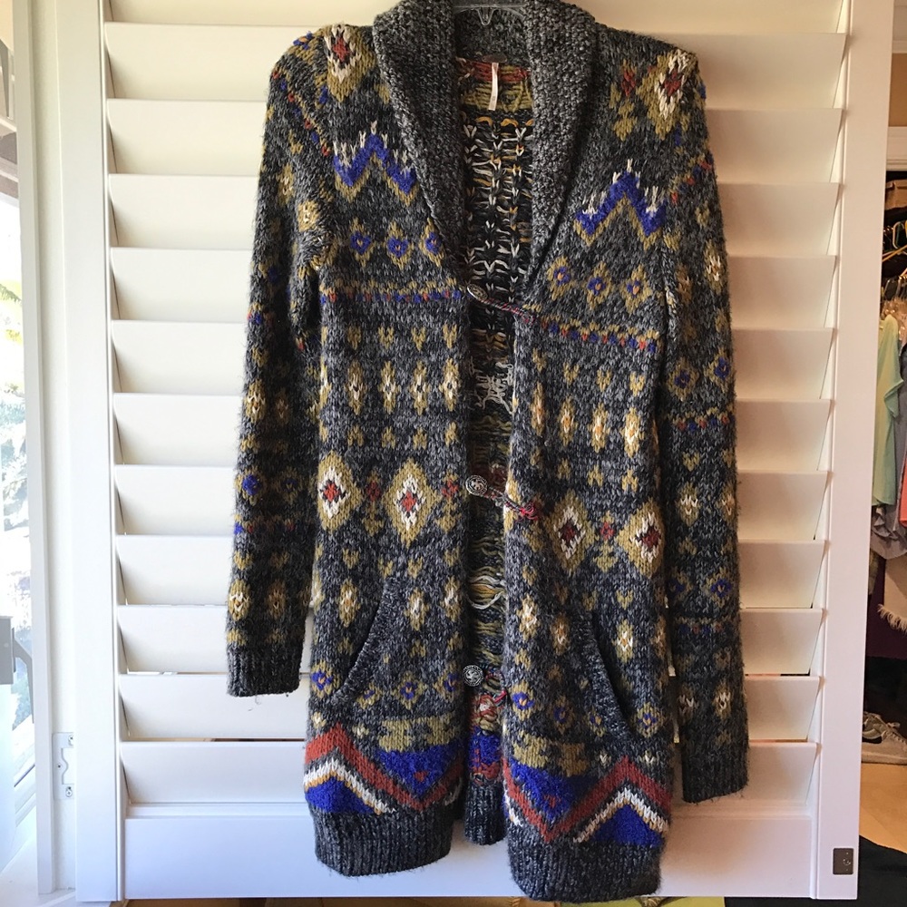 FREE PEOPLE knit sweater coat